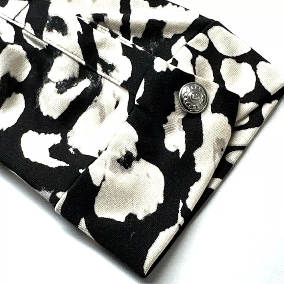 NWT DVF Romper Celeste Feather Leopard 100% Silk Jersey 3/4 Sleeve Size 12 Mono - Picture 4 of 10